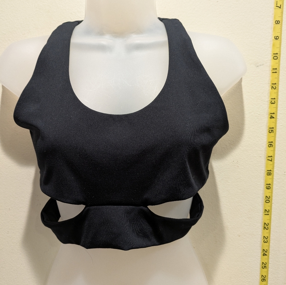 Wellbeing-beingwell Elegant Black Women's Cutout Tank Top Size Medium